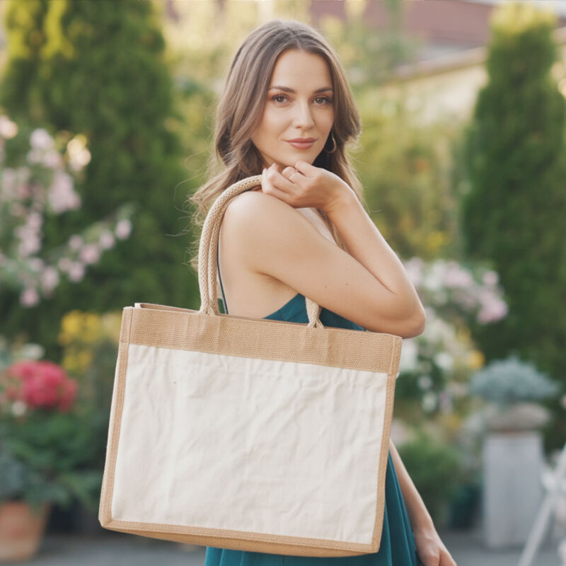 Jute Burlap Tote Bag Thumbnail